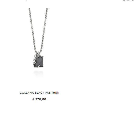 Necklace Giovanni Raspini Man BLACK PANTHER in Silver Ematite 12377 - 12377